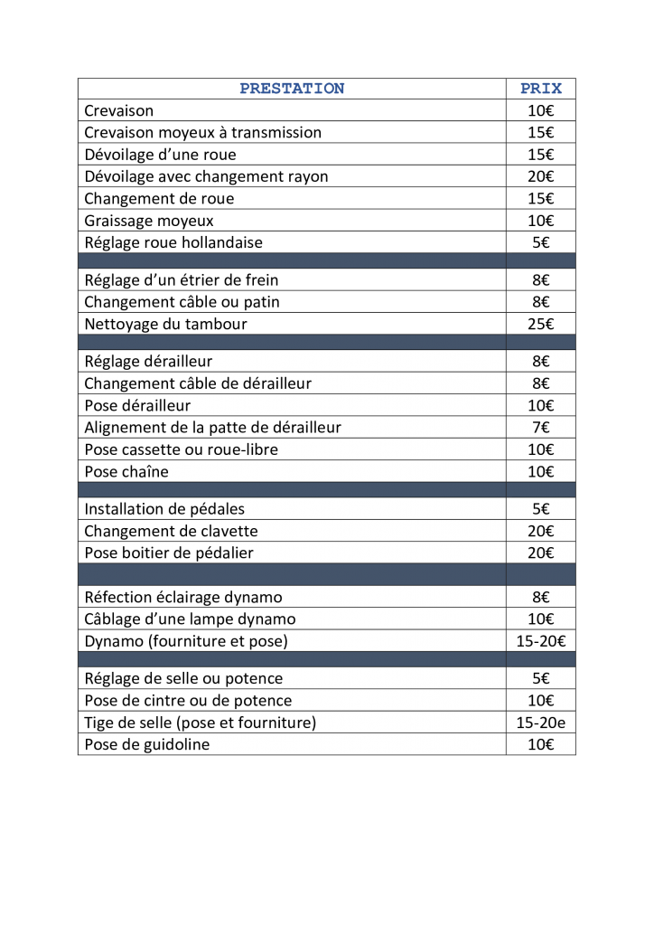 tarifications